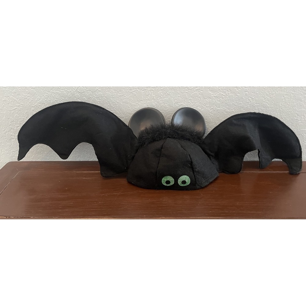 Disney Ear Hat Black Bat Wings Green Eyes Cap‎ Strap Back Costume Halloween